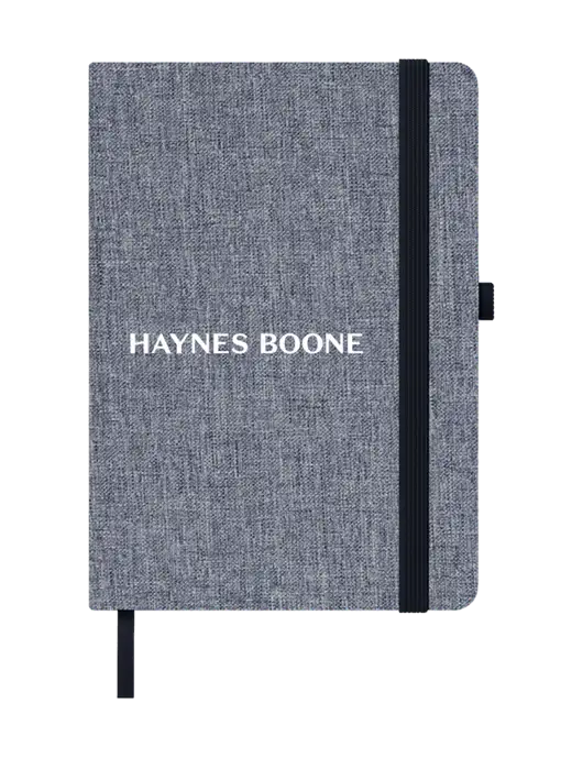 Twill Grey Heathered 5 x 7 Journal w/Haynes & Boone Logo