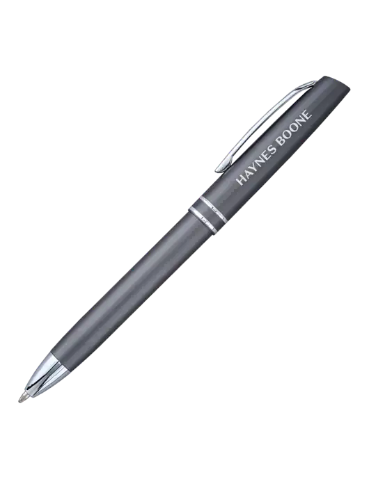 Gunmetal Anguilla Black Ink Pen w/Haynes & Boone Logo