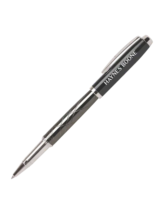 Modernist Black Rollerball Pen - Black Ink w/Haynes & Boone Logo
