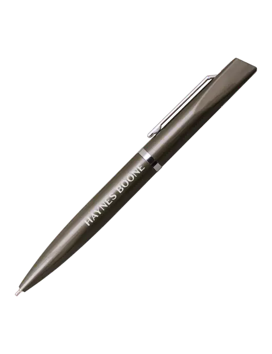 Santos Gunmetal Pen - Black Ink w/Haynes & Boone Logo