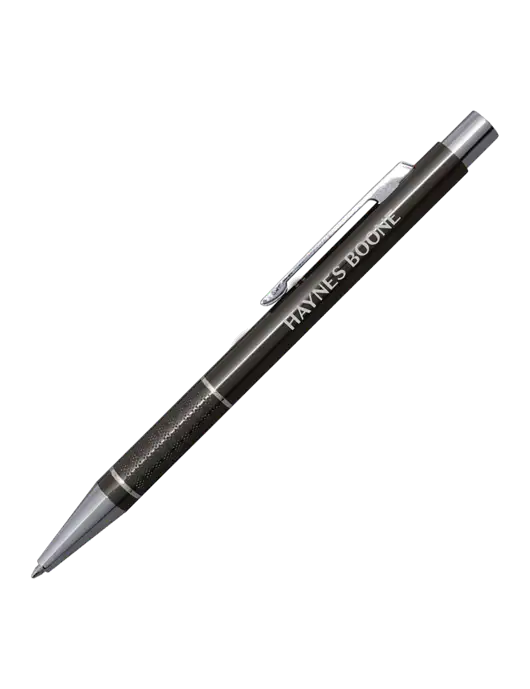 St George Gunmetal Pen - Blue Ink w/Haynes & Boone Logo