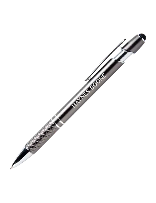 Valencia Gunmetal Stylus Pen - Black Ink w/Haynes & Boone Logo