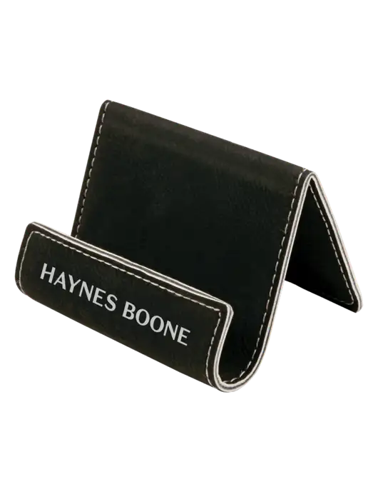 Black Leatherette Card & Phone Holder w/Haynes & Boone Logo