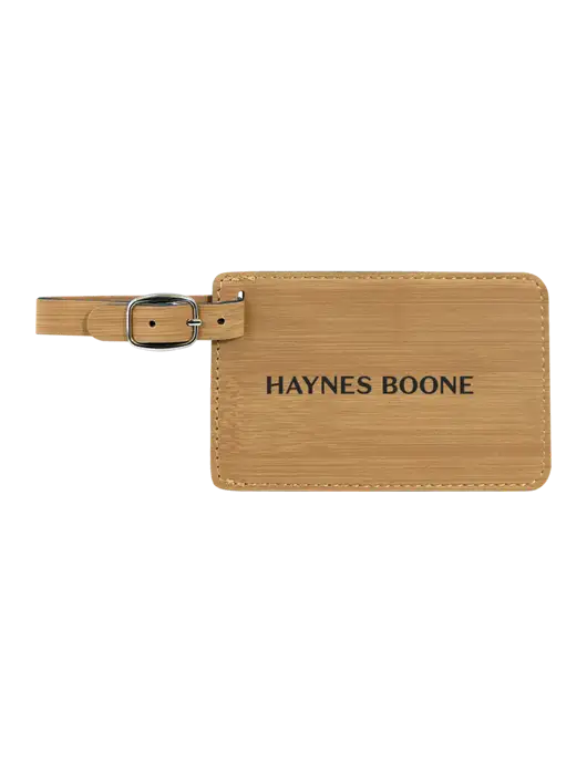 Bamboo Leatherette Luggage Tag w/Haynes & Boone Logo