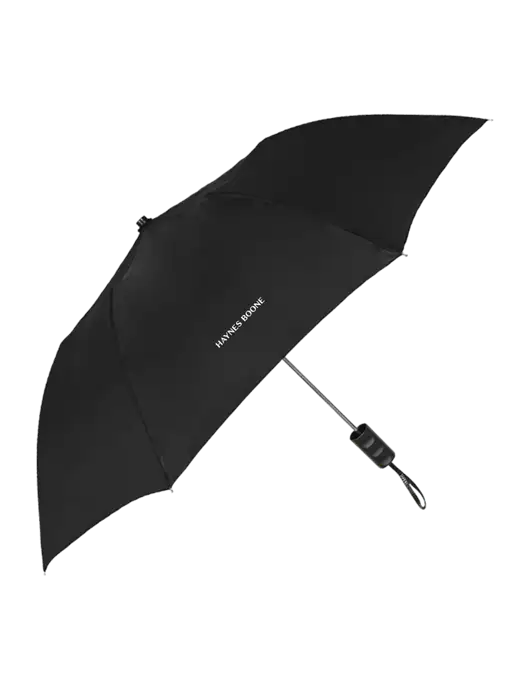 Black 42" Folding Umbrella  w/Haynes & Boone Logo