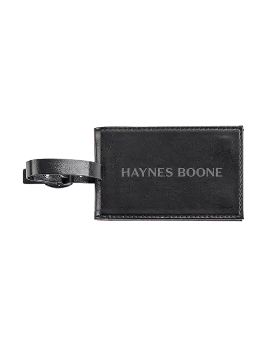 Fabrizio Black Executive Luggage Tag w/Haynes & Boone Logo