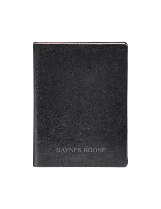 Fabrizio Black Rfid Passport Holder w/Haynes & Boone Logo