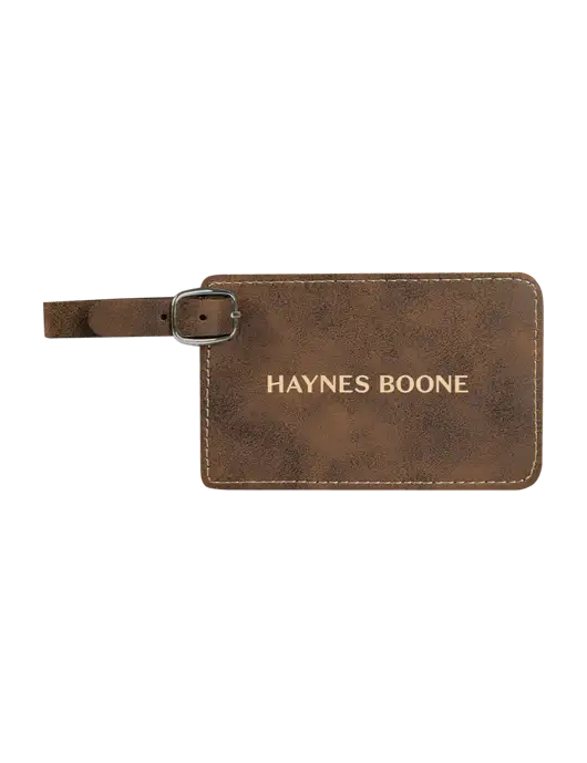 Rustic Leatherette Luggage Tag w/Haynes & Boone Logo