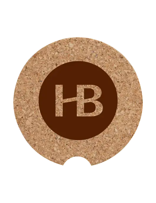 Cork Car Coaster, 2.5" w/Monogram Logo