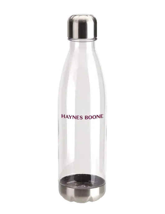 Bayside Tritan Clear 25 oz Bottle with Stainless Base and Cap w/Haynes & Boone Logo