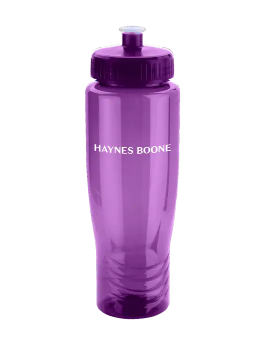 Roam Purple 28 oz Eco-Polyclear Bottle with Push Pull Lid w/Haynes & Boone Logo