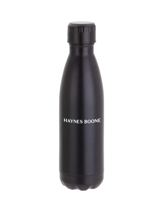 City Go Matte Black 17 oz Insulated Bottle w/Haynes & Boone Logo