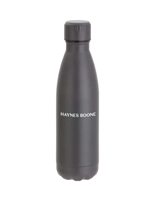 City Go Matte Charcoal 17 oz Insulated Bottle w/Haynes & Boone Logo