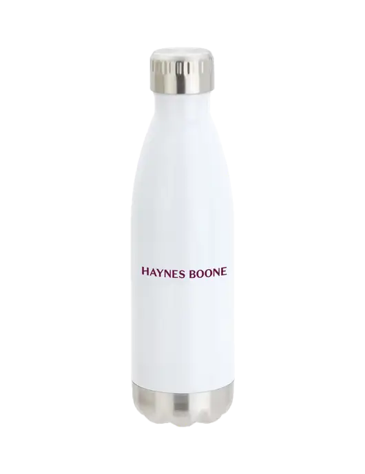 City Go White 17 oz Insulated Bottle w/Haynes & Boone Logo