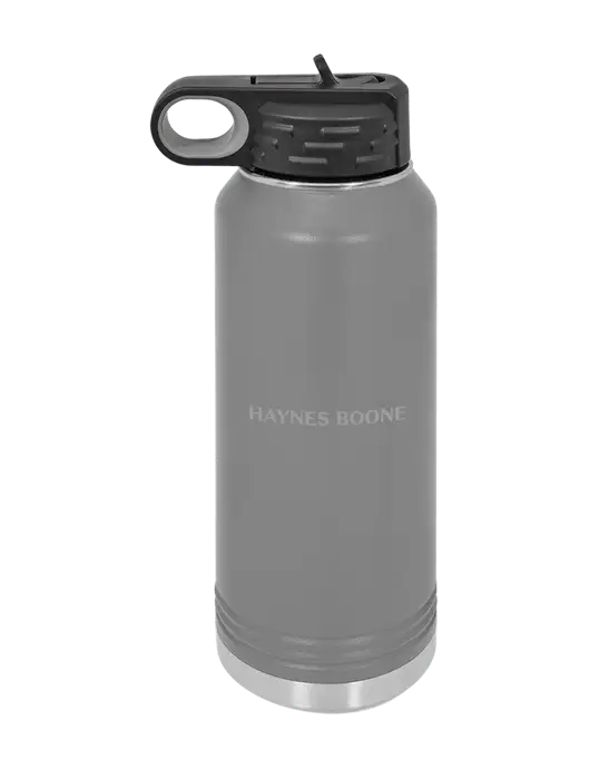 Polar Camel 32 oz Powder Coated Grey Vacuum Insulated Water Bottle w/Haynes & Boone Logo