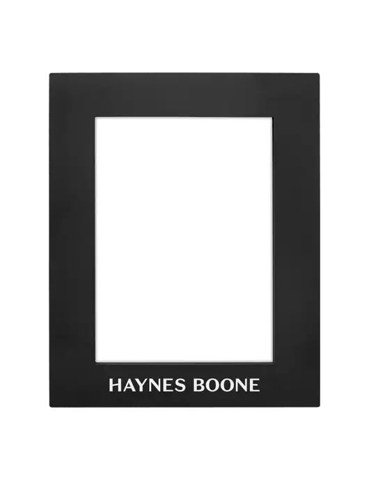 Black Aluminum Photo Frame, 5 x 7 w/Haynes & Boone Logo