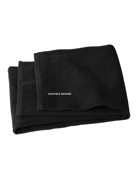 Black Beach Towel w/Haynes & Boone Logo