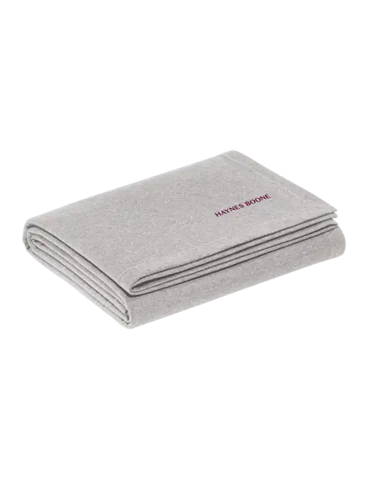 Recycled Light Heather Grey Blanket w/Haynes & Boone Logo