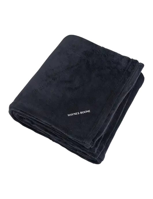 Mountain Lodge Black Blanket w/Haynes & Boone Logo