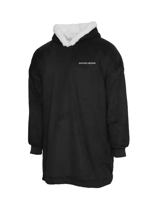 Wearable Lodge Black Blanket w/Haynes & Boone Logo