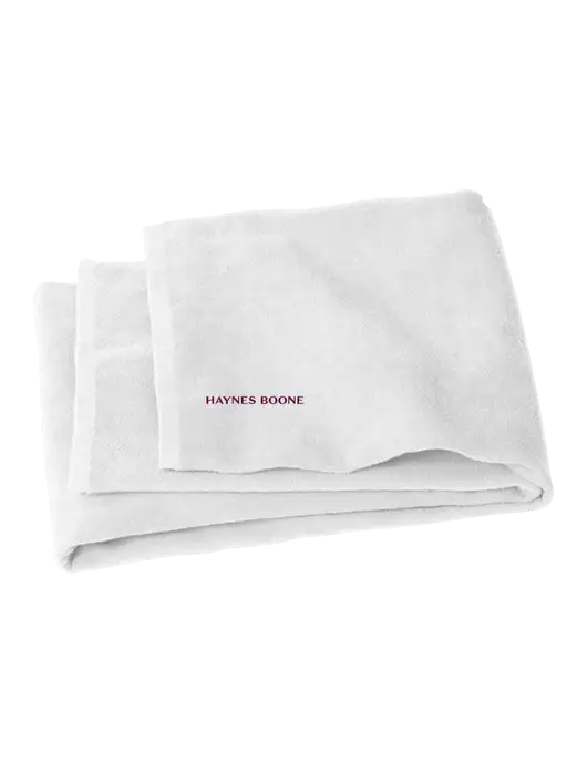 White Beach Towel w/Haynes & Boone Logo