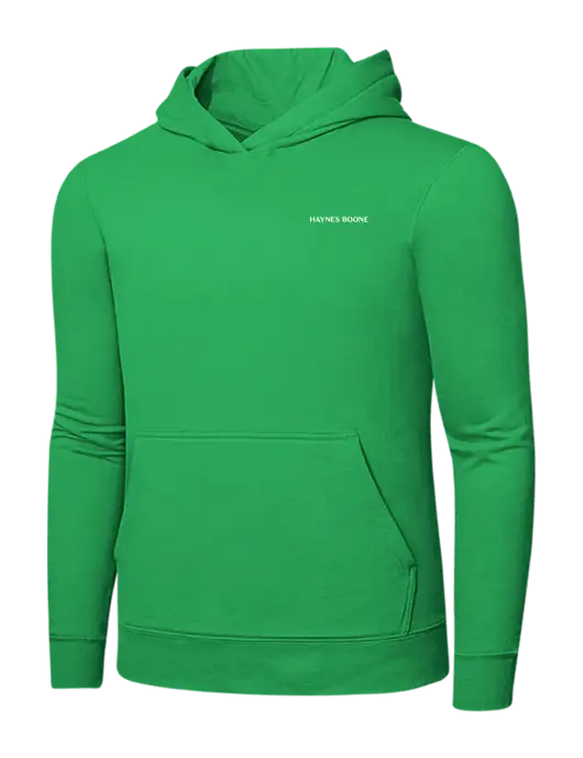 Light Kelly Green 7.8 oz Ring Spun Hooded Sweatshirt w/Haynes & Boone Logo