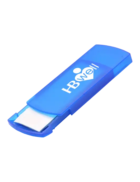 Slide Right Blue Bandage Dispenser w/Wellness Logo