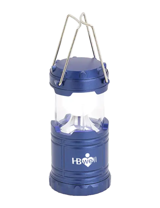 Blue Mini Retro Lantern w/Wellness Logo