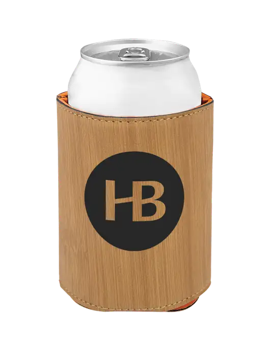 Bamboo Leatherette Beverage Holder w/Monogram Logo
