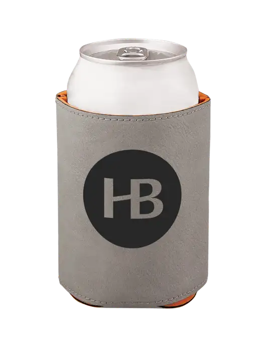 Grey Leatherette Beverage Holder w/Monogram Logo