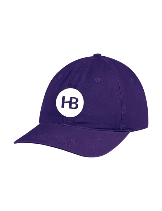 Garment Washed Unstructured Twill Purple Cap w/Monogram Logo