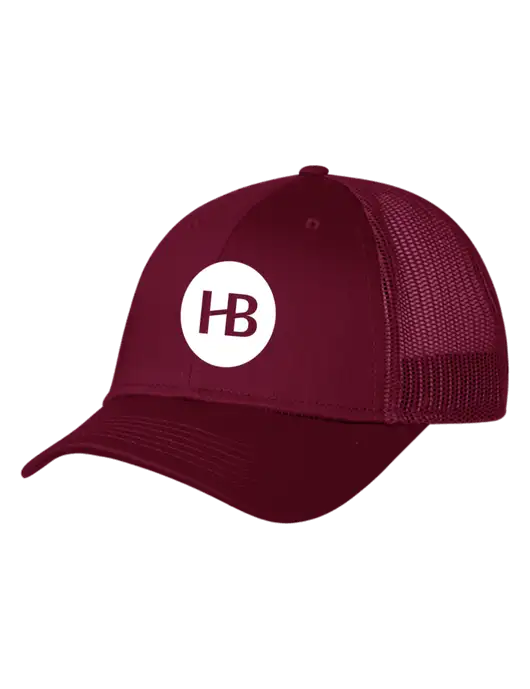 Maroon Mesh Trucker Cap Snap Back w/Monogram Logo