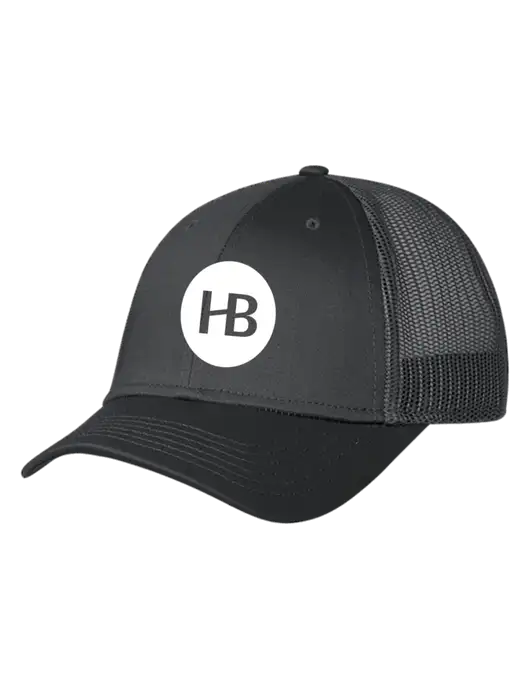 Charcoal Mesh Trucker Cap Snap Back w/Monogram Logo