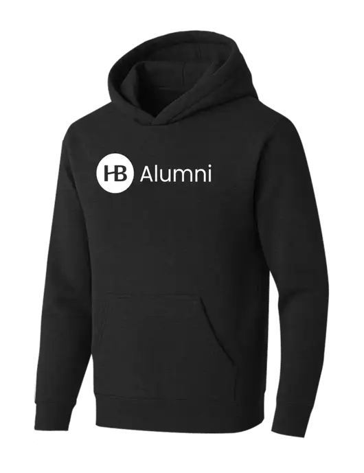 BELLA+CANVAS Black Heather Sponge Fleece Pullover Hoodie w/Alumni Logo