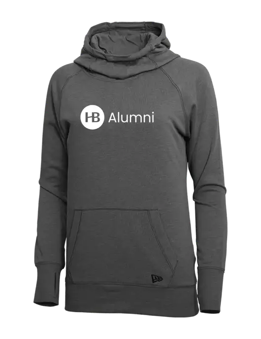 New Era Black Heather Womens Tri-Blend Fleece Pullover Hoodie w/Alumni Logo
