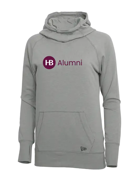 New Era Shadow Grey Heather Womens Tri-Blend Fleece Pullover Hoodie w/Alumni Logo