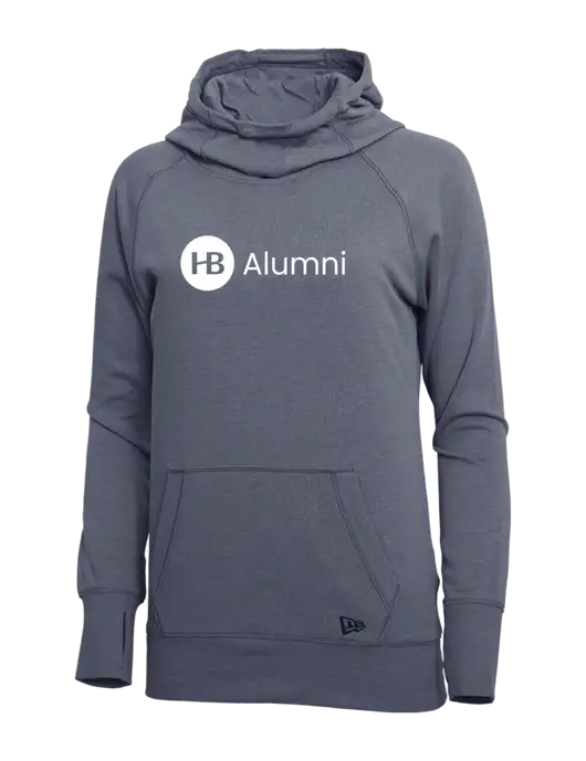 New Era True Navy Heather Womens Tri-Blend Fleece Pullover Hoodie w/Alumni Logo
