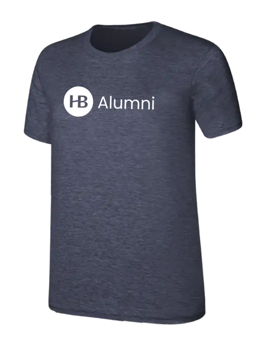 Womens Ring Spun Heather Navy 4.5 oz T-Shirt w/Alumni Logo