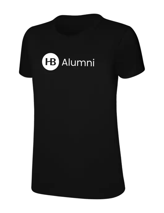 Womens Ring Spun Jet Black 4.5 oz T-Shirt w/Alumni Logo