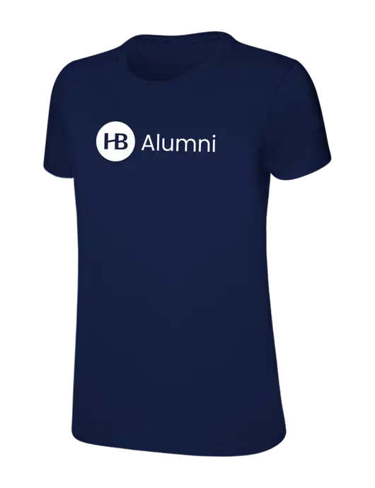 Womens Ring Spun Navy 4.5 oz T-Shirt w/Alumni Logo