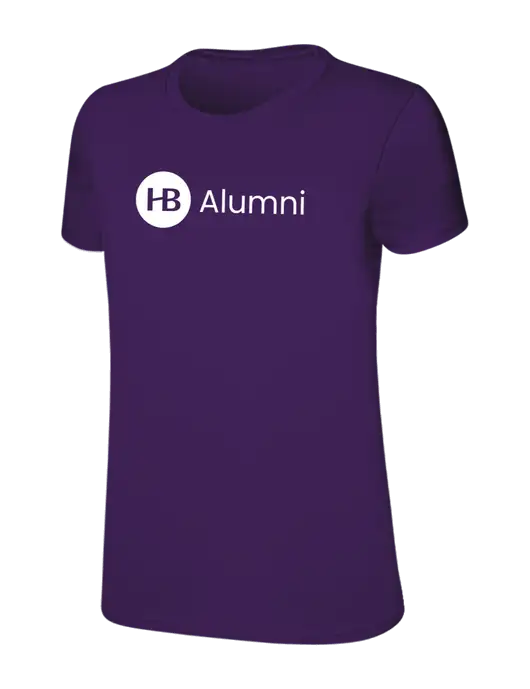 Womens Ring Spun Purple 4.5 oz T-Shirt w/Alumni Logo