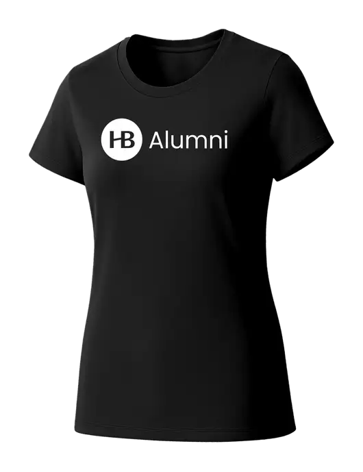Womens Seriously Soft Black T-Shirt w/Alumni Logo