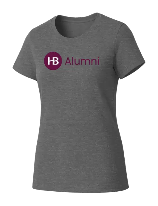 Womens Seriously Soft Grey Frost T-Shirt w/Alumni Logo