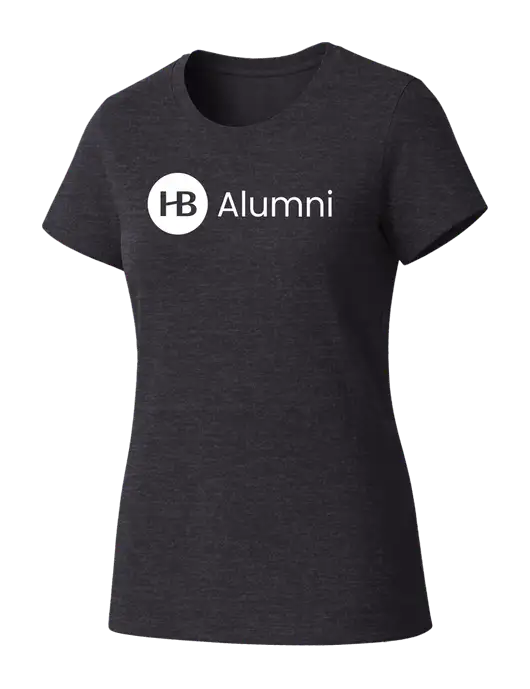 Womens Seriously Soft Heathered Charcoal T-Shirt w/Alumni Logo