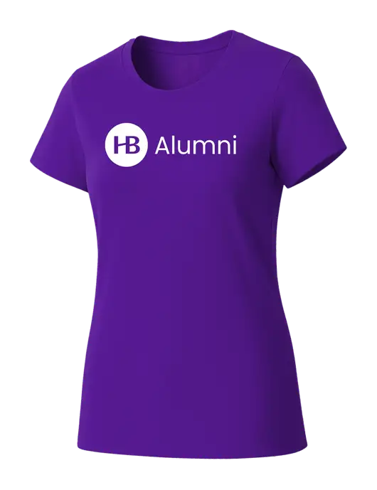 Womens Seriously Soft Purple T-Shirt w/Alumni Logo