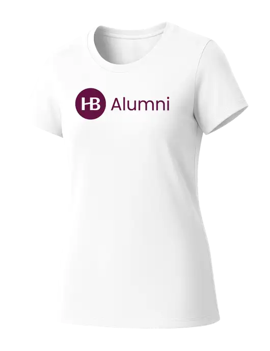 Womens Seriously Soft White T-Shirt w/Alumni Logo