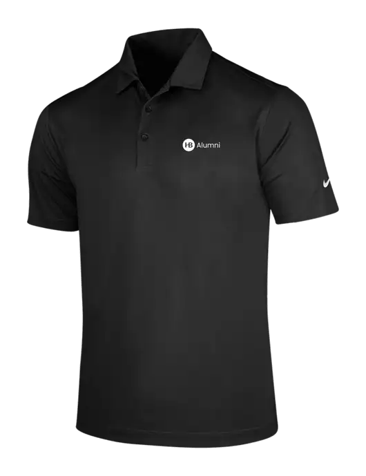 NIKE Black Dri-Fit Vertical Mesh Polo w/Alumni Logo