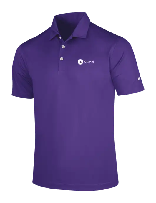 NIKE Purple Dri-Fit Vertical Mesh Polo w/Alumni Logo