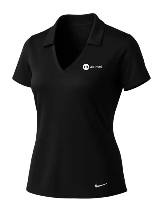 NIKE Black Womens Dri-Fit Vertical Mesh Polo w/Alumni Logo