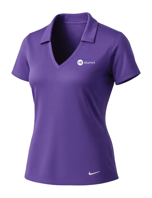 NIKE Purple Womens Dri-Fit Vertical Mesh Polo w/Alumni Logo